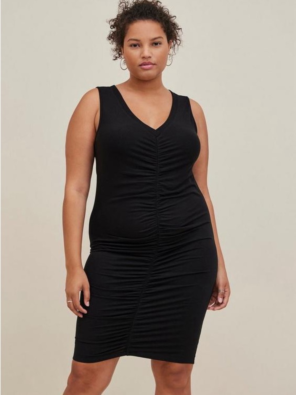 Torrid Black Party Chic Mini Jersey Ruched Bodycon Dress Plus Size 1X 14 16 NWT